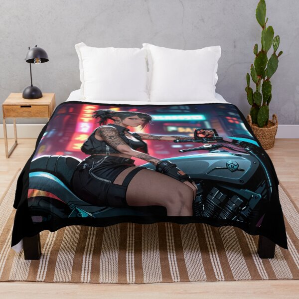 Item preview, Cool Anime Manga Cyber Punk Girl with tattoos and Neon Lights designed and sold by Vintage Designs +.