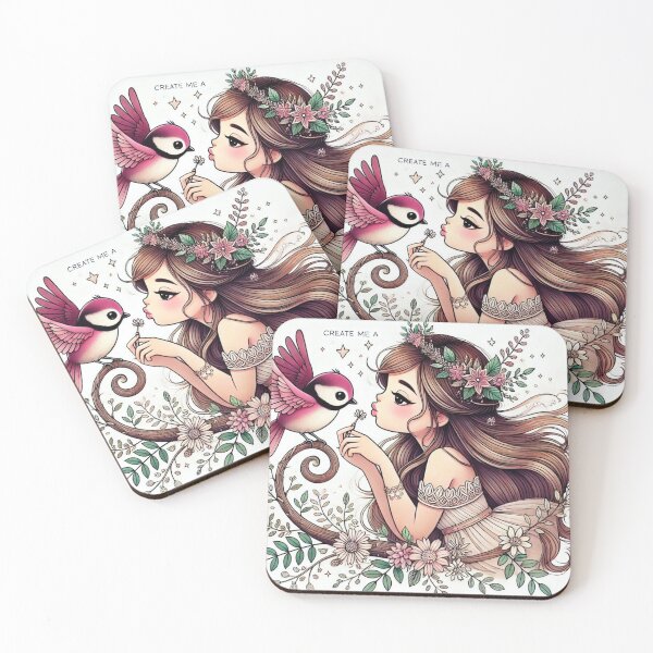 Item preview, Enchanted Princess, Flower, and Bird: A Magical Scene designed and sold by choder61.
