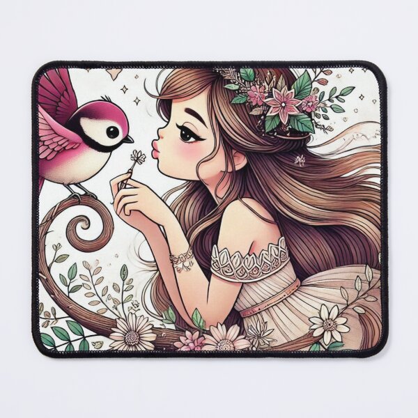 Item preview, Enchanted Princess, Flower, and Bird: A Magical Scene designed and sold by choder61.