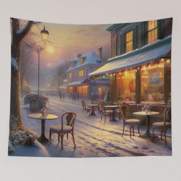 Aperçu de l'œuvre Frosted Windows and Café Warmth créée et vendue par BlareBlare.