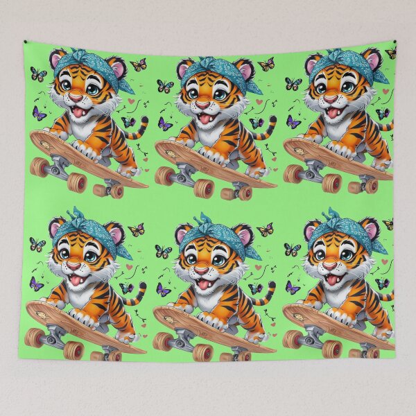 Item preview, Adorable Baby Tiger On Skateboard designed and sold by Aise06.