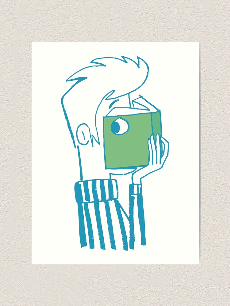 Alternate view of man who reading a book Art Print