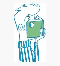 man who reading a book Photographic Print