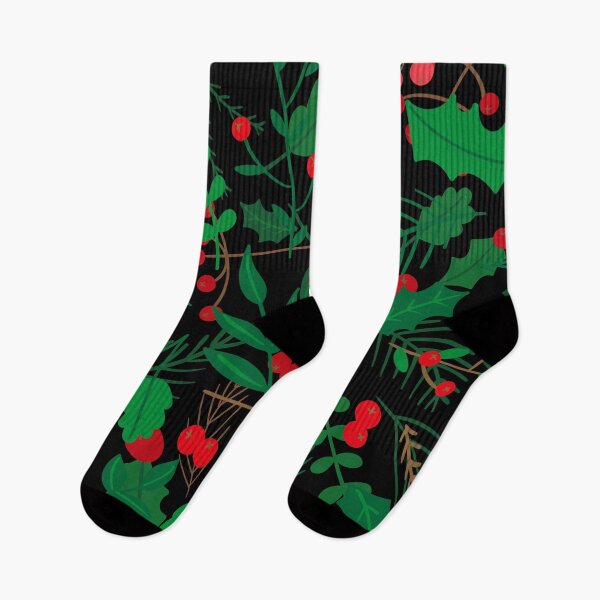 Item preview, black christmas holly  designed and sold by Gossip Rag.