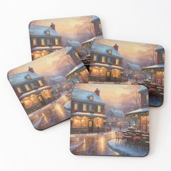 Artikelvorschau, Café Bliss Amid Snowy Streets entworfen und verkauft von BlareBlare.