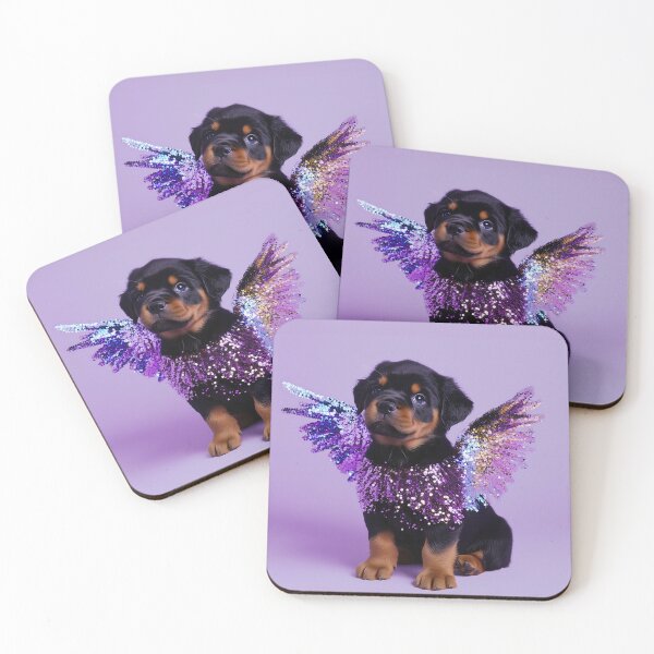 Item preview, Rottweiler Puppy Fantasy Art | Purple Glitter Wings Dog Print | Magical Pet  designed and sold by Lala and Jull.