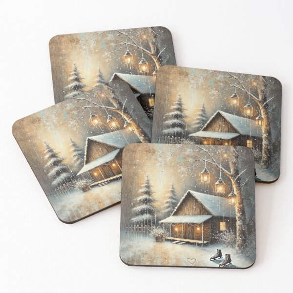 Item preview, Rustic Winter Barn with Festive Glow designed and sold by MarinaFila.