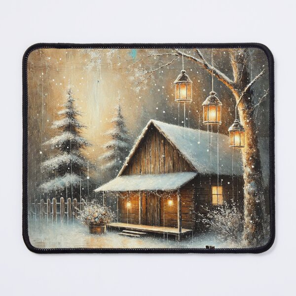 Item preview, Rustic Winter Barn with Festive Glow designed and sold by MarinaFila.