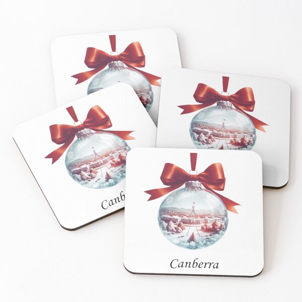Item preview, Transparent Christmas Crystal Bauble with Delicate Cityscape - Canberra – Soft Watercolor Style designed and sold by MiszungART.