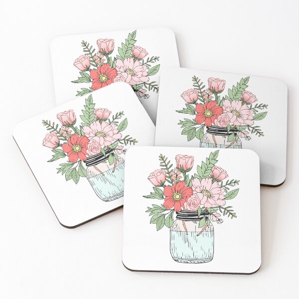 Item preview, Mason jar with flowers designed and sold by xiao xuans.