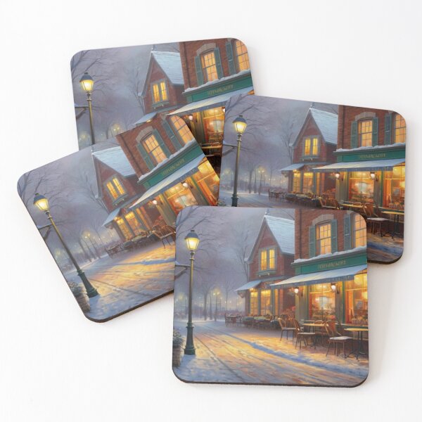 Artikelvorschau, Snow-Kissed Cobblestones and Café Lights entworfen und verkauft von BlareBlare.