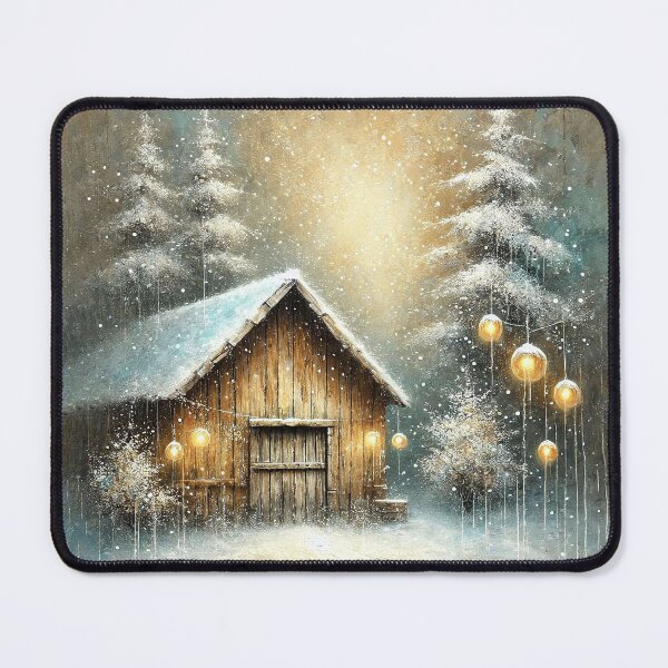 Item preview, Rustic Winter Barn with Festive Glow designed and sold by MarinaFila.