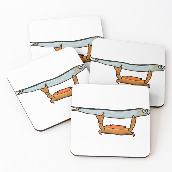 Item preview, Cute crab with a cute fish designed and sold by PrettyPinkyLady.