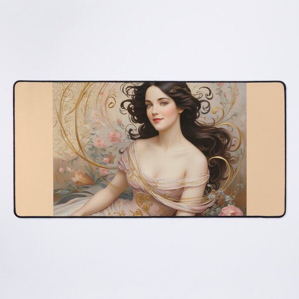 Item preview, Beautiful painting of an Art Nouveau Renaissance Impressionistic woman after Gustav Klimt designed and sold by Vintage Designs +.