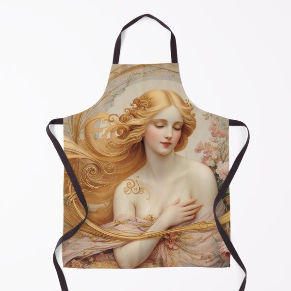 Artikelvorschau, Wunderschönes Gemälde einer impressionistischen Frau im Jugendstil der Renaissance nach Gustav Klimt entworfen und verkauft von Vintage Designs +.