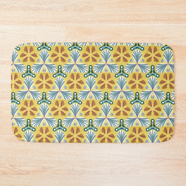 Item preview, Hand drawn repeat pattern. Gold effect with green, magenta and blue. designed and sold by Shoot-The-Moon.