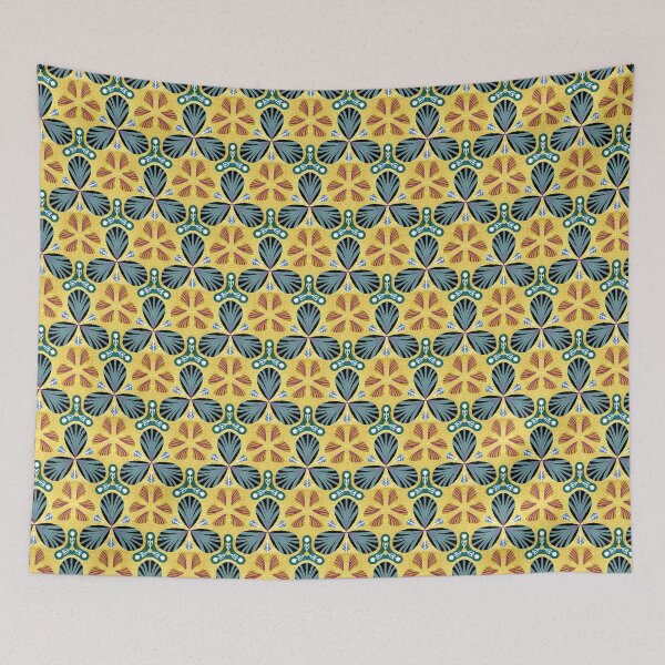 Item preview, Hand drawn repeat pattern. Gold effect with green, magenta and blue. designed and sold by Shoot-The-Moon.