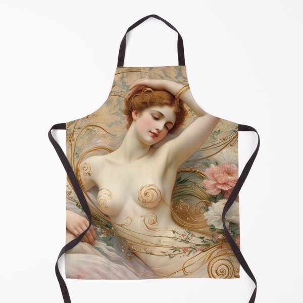 Artikelvorschau, Wunderschönes Gemälde einer impressionistischen Frau im Jugendstil der Renaissance nach Gustav Klimt entworfen und verkauft von Vintage Designs +.