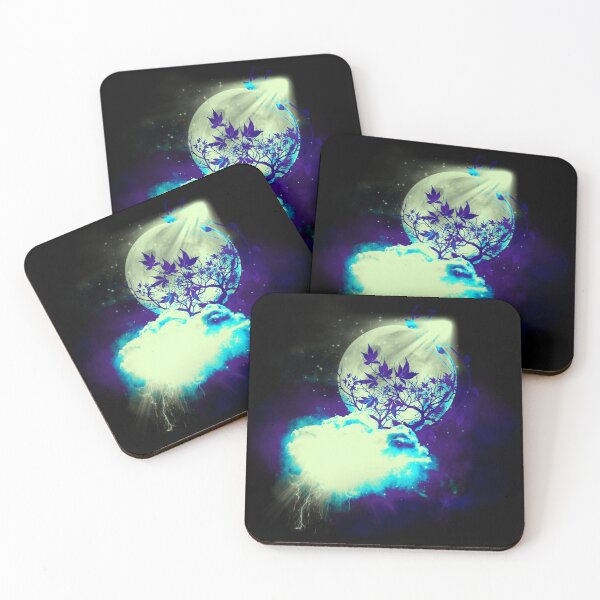 Item preview, Tree and clouds on moon background blue tones designed and sold by Maeyy.