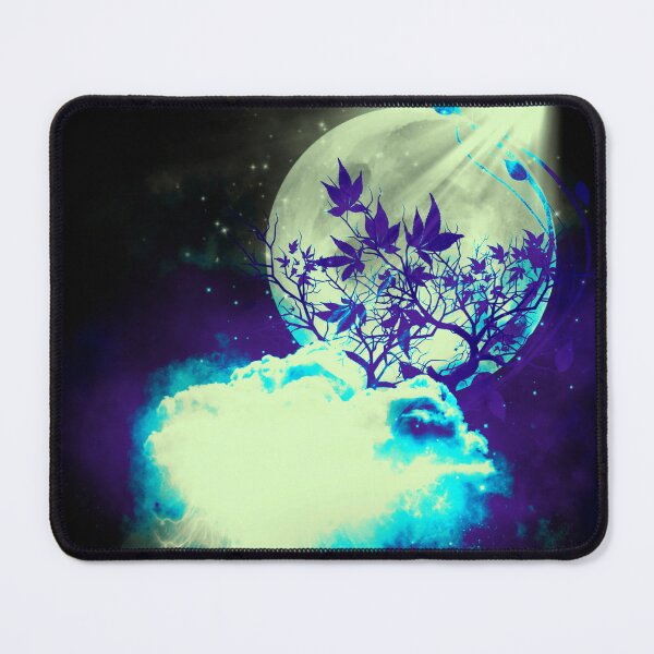 Item preview, Tree and clouds on moon background blue tones designed and sold by Maeyy.