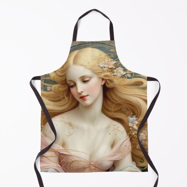 Artikelvorschau, Wunderschönes Gemälde einer impressionistischen Frau im Jugendstil der Renaissance nach Gustav Klimt entworfen und verkauft von Vintage Designs +.