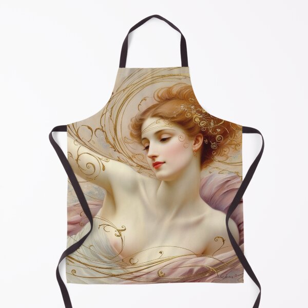 Artikelvorschau, Wunderschönes Gemälde einer impressionistischen Frau im Jugendstil der Renaissance nach Gustav Klimt entworfen und verkauft von Vintage Designs +.