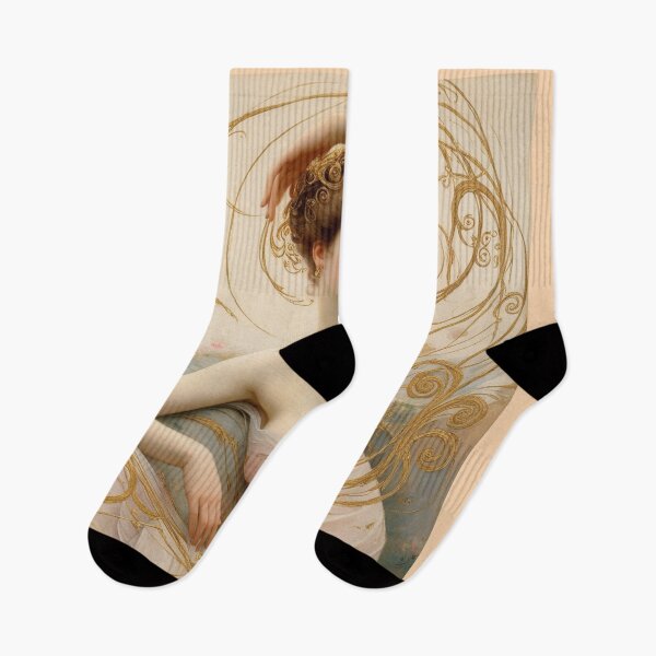 Item preview, Beautiful painting of an Art Nouveau Renaissance Impressionistic woman after Gustav Klimt designed and sold by Vintage Designs +.