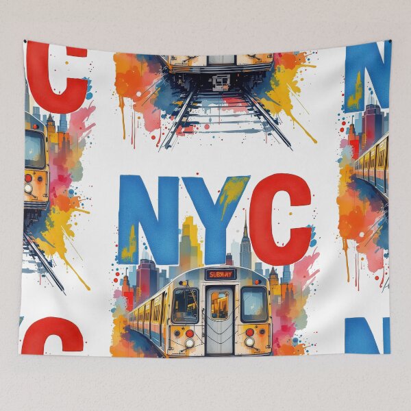 Item preview, New York Subway NYC Subway Train - watercolor style designed and sold by MayaDelaye.