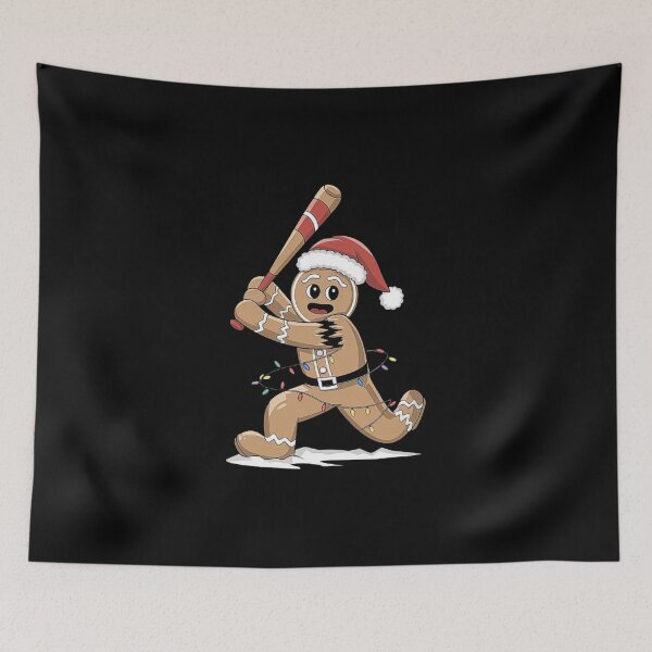 Item preview, Gingerbread Man Swinging Baseball Bat - Funny Christmas Chaos Design designed and sold by love3617.