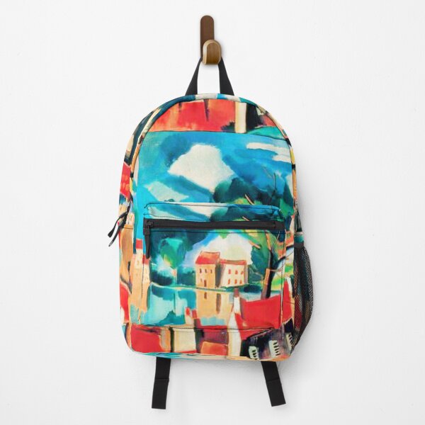 Item preview, Vintage painting, Village on the River - Made more vibrant. designed and sold by CristalleLisa.
