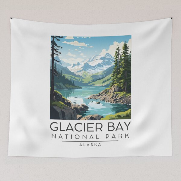 Item preview, A Vintage Illustration of Glacier Bay National Park - Alaska - United States  designed and sold by GoodOldVintage.