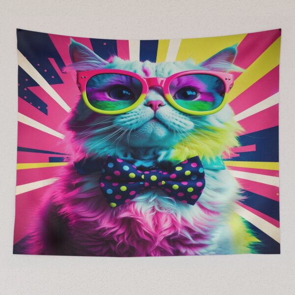 Item preview, Neon Pink Floppy-Eared Persian Cat designed and sold by Enchanting Art Vista.