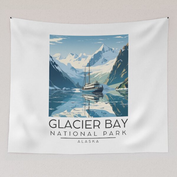 Item preview, A Vintage Illustration of Glacier Bay National Park - Alaska - United States  designed and sold by GoodOldVintage.