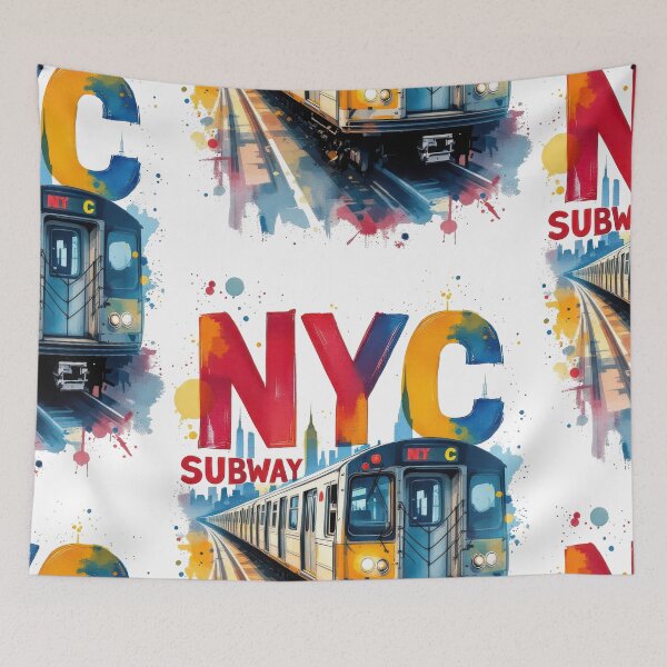 Item preview, New York Subway NYC Subway Train - watercolor style designed and sold by MayaDelaye.