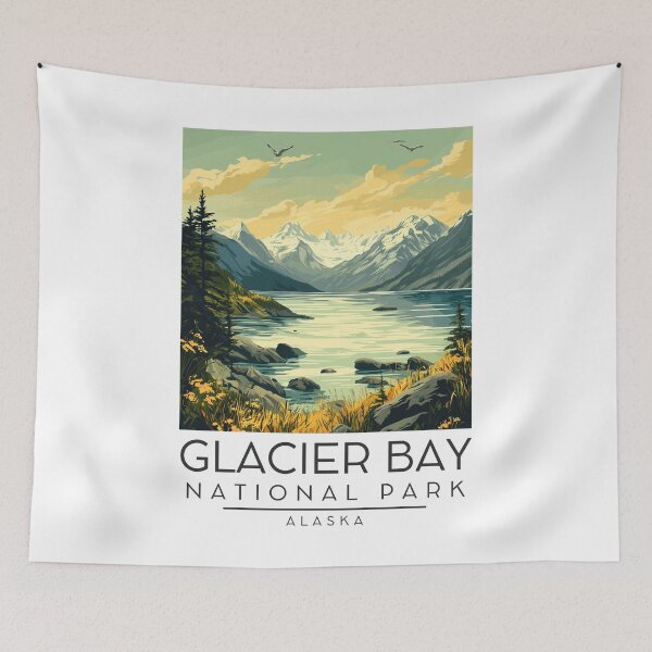 Item preview, A Vintage Illustration of Glacier Bay National Park - Alaska - United States  designed and sold by GoodOldVintage.