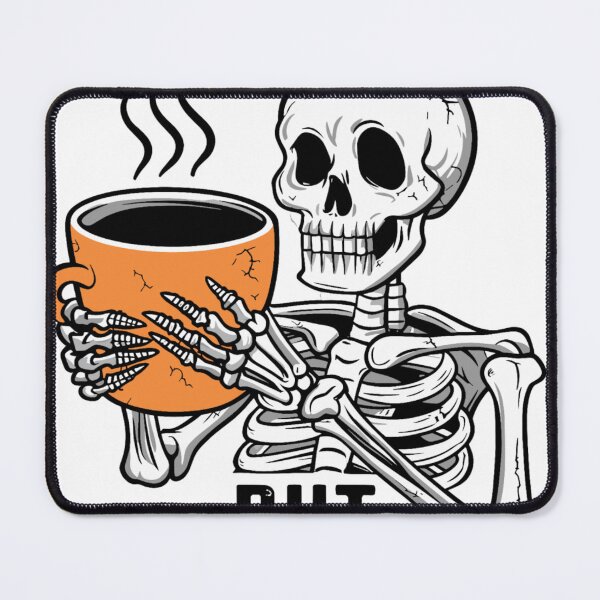 Item preview, Dead Inside But Caffeinated Unhinged Halloween Skeleton Coffee designed and sold by KitonicTees.