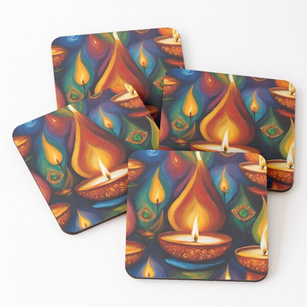Item preview, Diwali Candle Art: Mounted Wood or Canvas Décor designed and sold by CottageGingham.