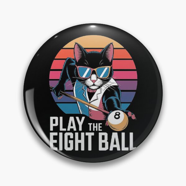 Item preview, Cool Cat Playing 8-Ball Billiards - Retro Pool Design-For Billiards Lovers designed and sold by love3617.