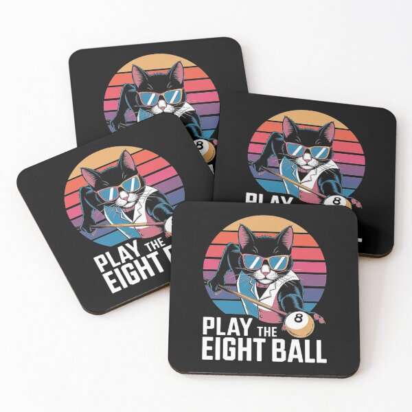 Item preview, Cool Cat Playing 8-Ball Billiards - Retro Pool Design-For Billiards Lovers designed and sold by love3617.