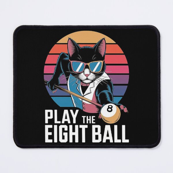Item preview, Cool Cat Playing 8-Ball Billiards - Retro Pool Design-For Billiards Lovers designed and sold by love3617.