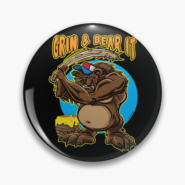 Item preview, Grin and Bear it, Bear with Spiked Baseball Bat designed and sold by eShirtLabs.