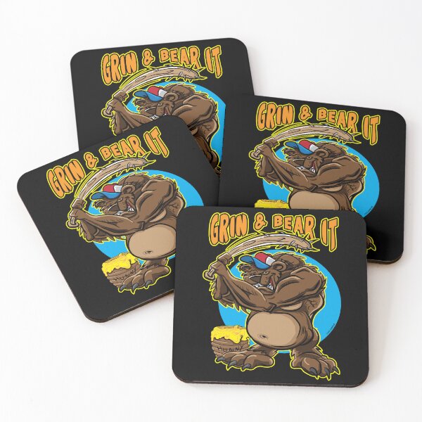 Item preview, Grin and Bear it, Bear with Spiked Baseball Bat designed and sold by eShirtLabs.