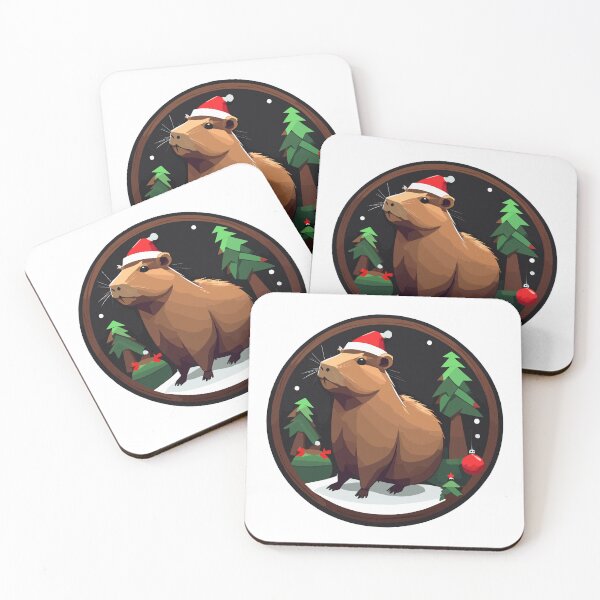 Item preview, Capybara Christmas Wooden Cricle designed and sold by MonkaDesigns.