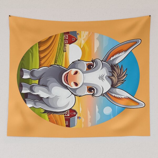 Item preview, Cute Happy Donkey foal farm retro vintage design designed and sold by BorgSpareParts.