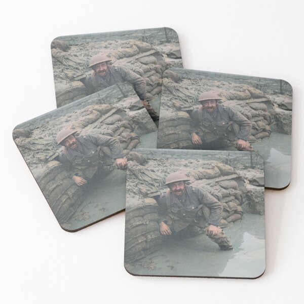 Item preview, Soldier in a flooded trench designed and sold by 19th Century in Color.