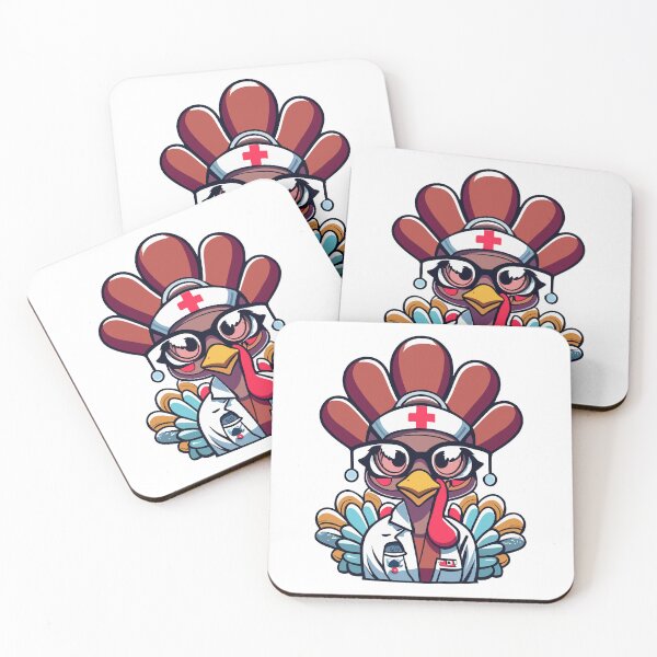 Item preview, Funny Thanksgiving Turkey Nurse In Glasses designed and sold by MonkaDesigns.