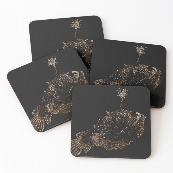 Item preview, Luminous Angler Fish (white&gold dots) designed and sold by D-Vogt-Grafik.
