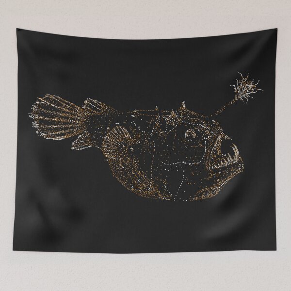 Item preview, Luminous Angler Fish (white&gold dots) designed and sold by D-Vogt-Grafik.