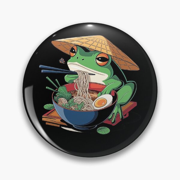 Item preview, Quirky Frog Eating Ramen - Japanese-Inspired Noodle Art-For Lovers Frogs & Ramen designed and sold by love3617.