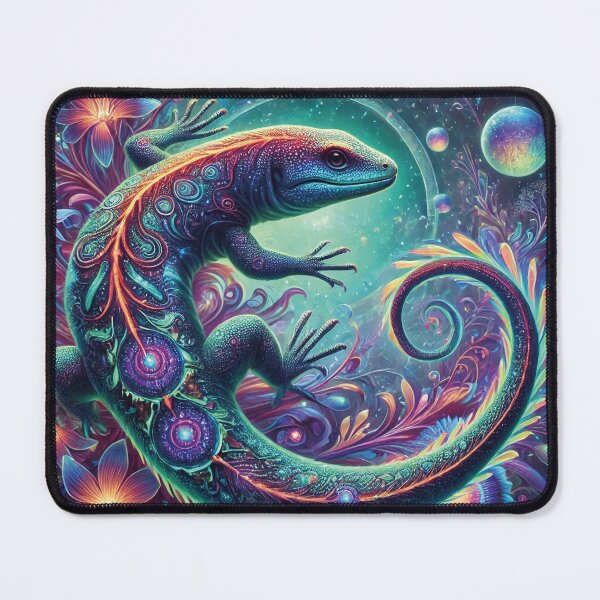 Item preview, Mystical Colorful Lizard: A Surreal Oceanic Fantasy designed and sold by RealmBeastsAI.